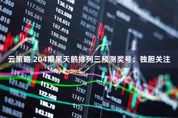 云策略 204期黑天鹅排列三预测奖号：独胆关注